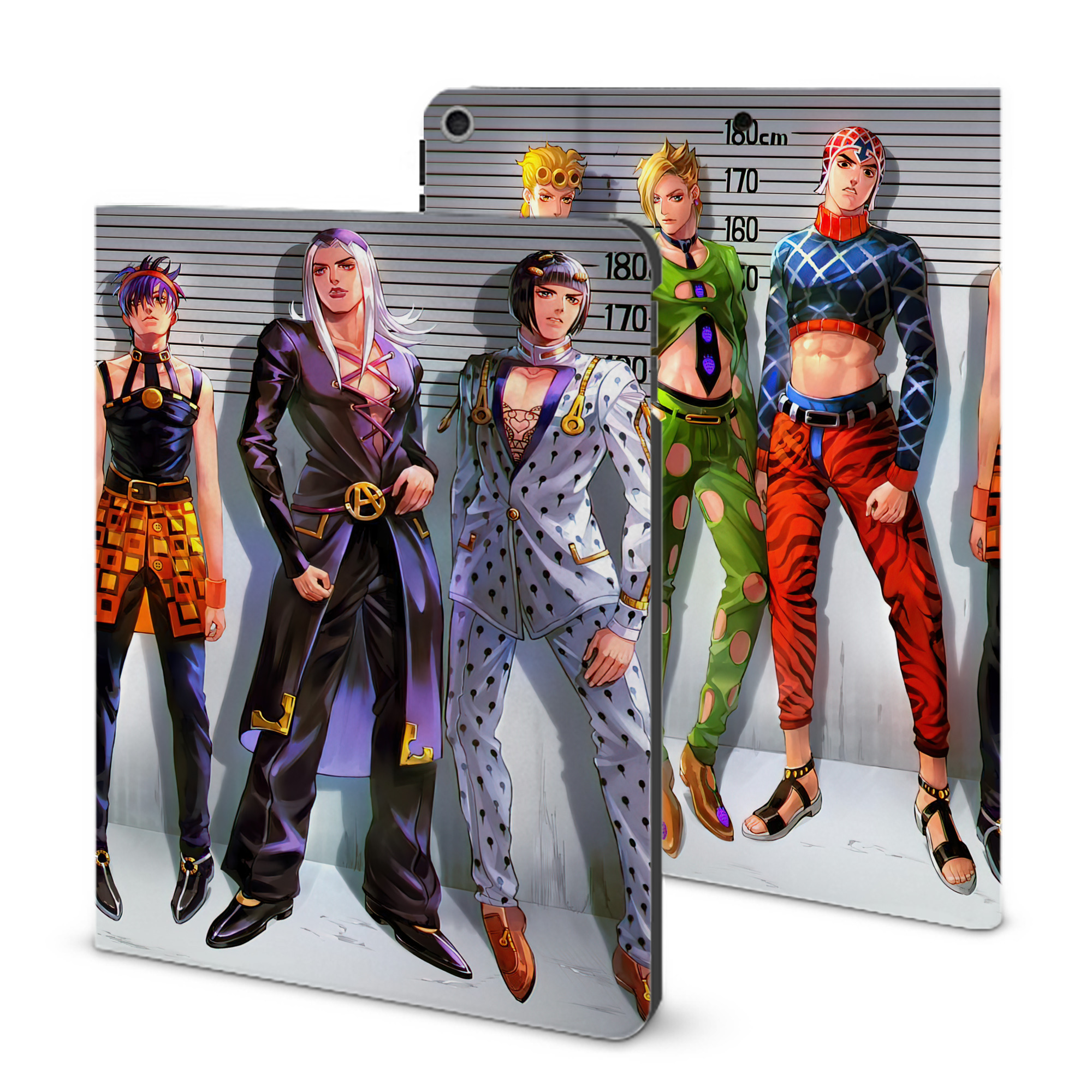 （画像用） ジョジョの奇妙な冒険 JoJo's Bizarre Adventure IPad ケース ブック型 PUレザー TPU 耐衝撃 軽量 薄型 ペン収納なし 全面保護 IPad 各モデル対応